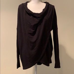 Athleta Purana Wrap Sweatshirt - black - small